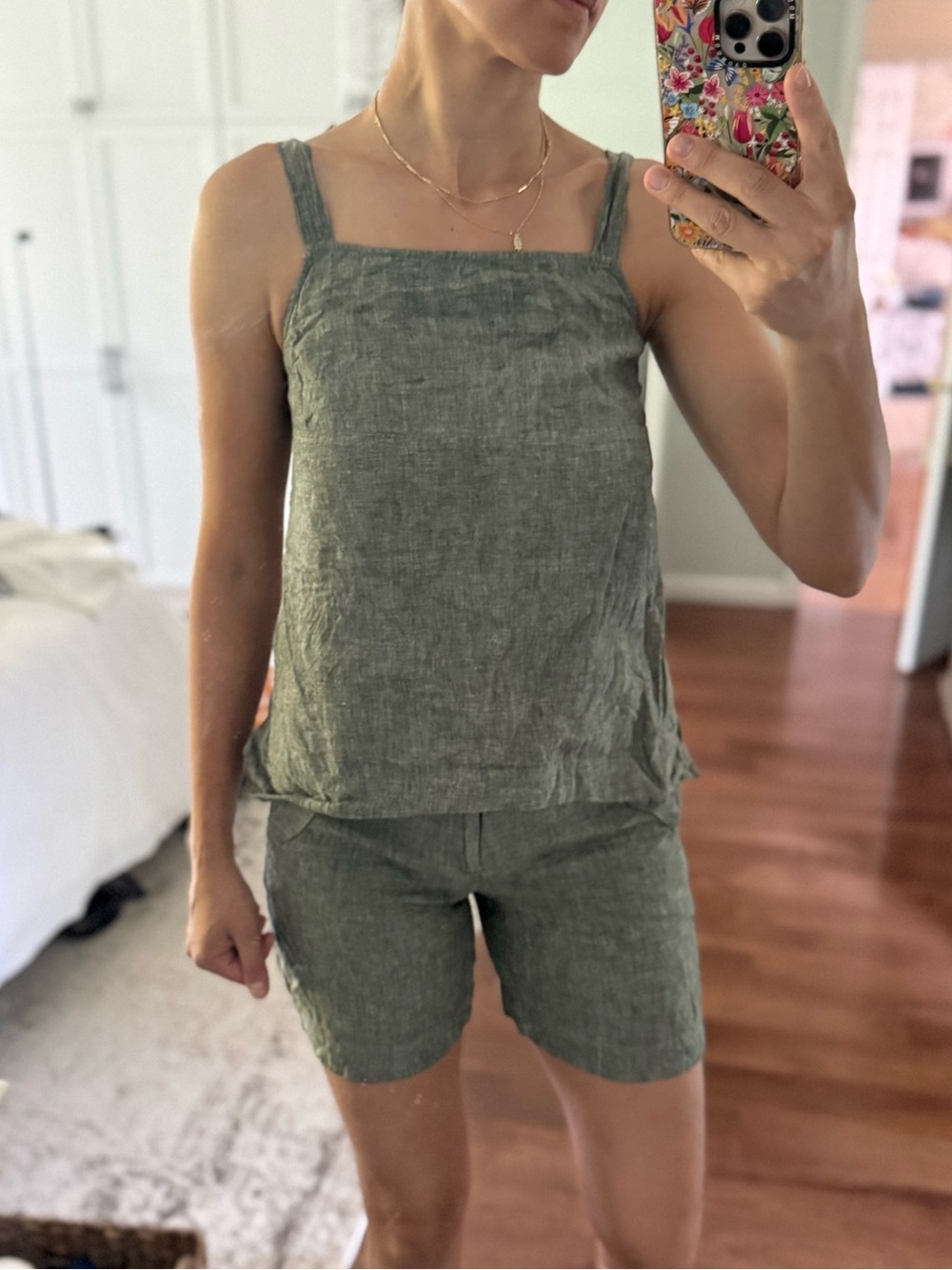 Athleta Linen-Blend Shorts and top set